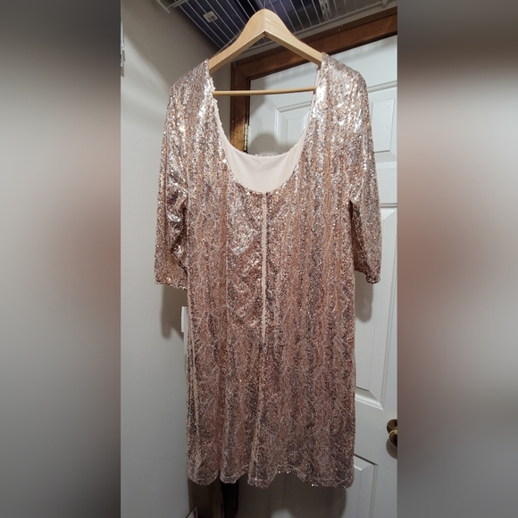 My Michelle Juniors Rose Gold Sequins Dress (read description) * - Picture 3 of 12